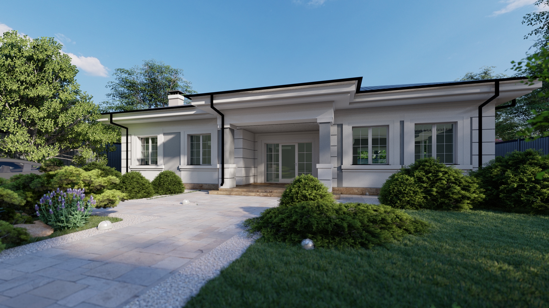Проект одноэтажного дома 230 м.кв - House Delux
